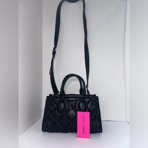 BETSEY JOHNSON Bag XOROXIE Quilted Crossbody Satchel HALLOWEEN Black Skulls BNWT